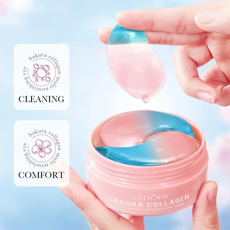 Masque Contour des Yeux Sakura Collagène - 60 Patchs Anti - Cernes Hydratant - meliaglow