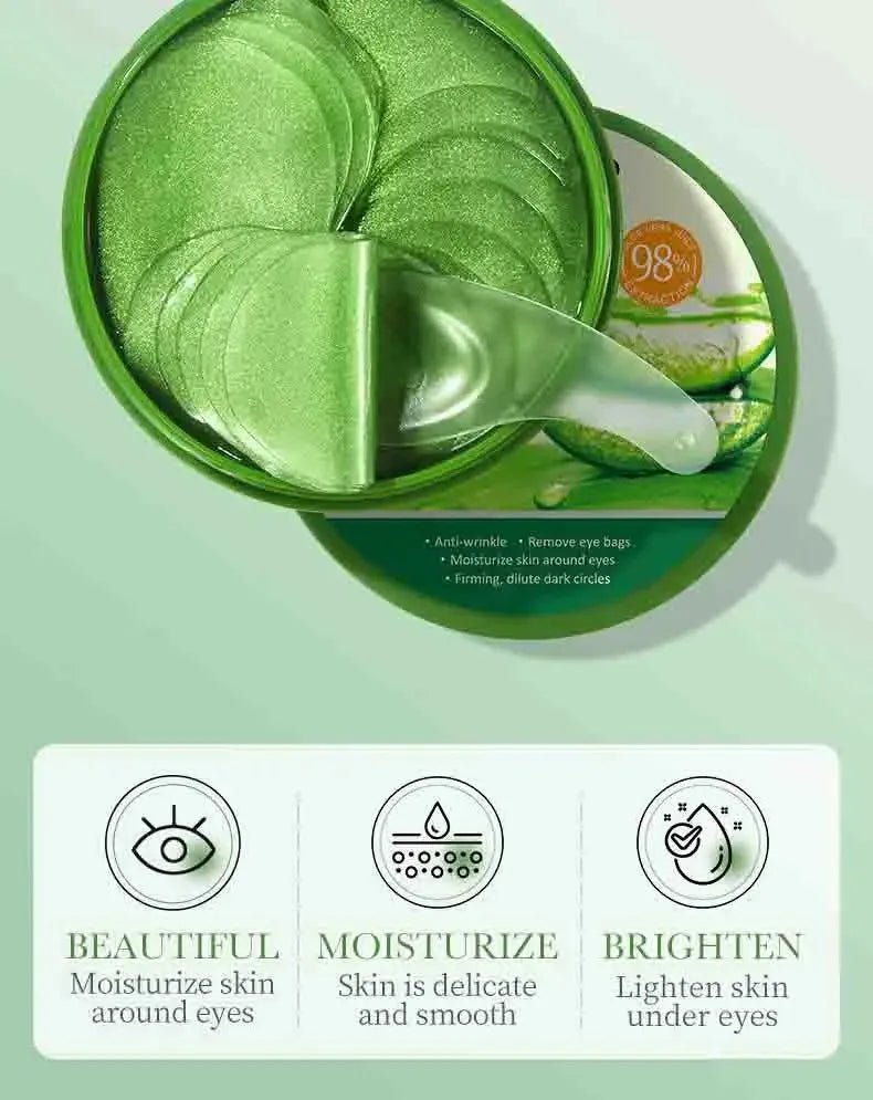 Masque Contour des Yeux Aloe Vera Collagène - 60 Patchs Anti - Cernes Anti - Rides - meliaglow